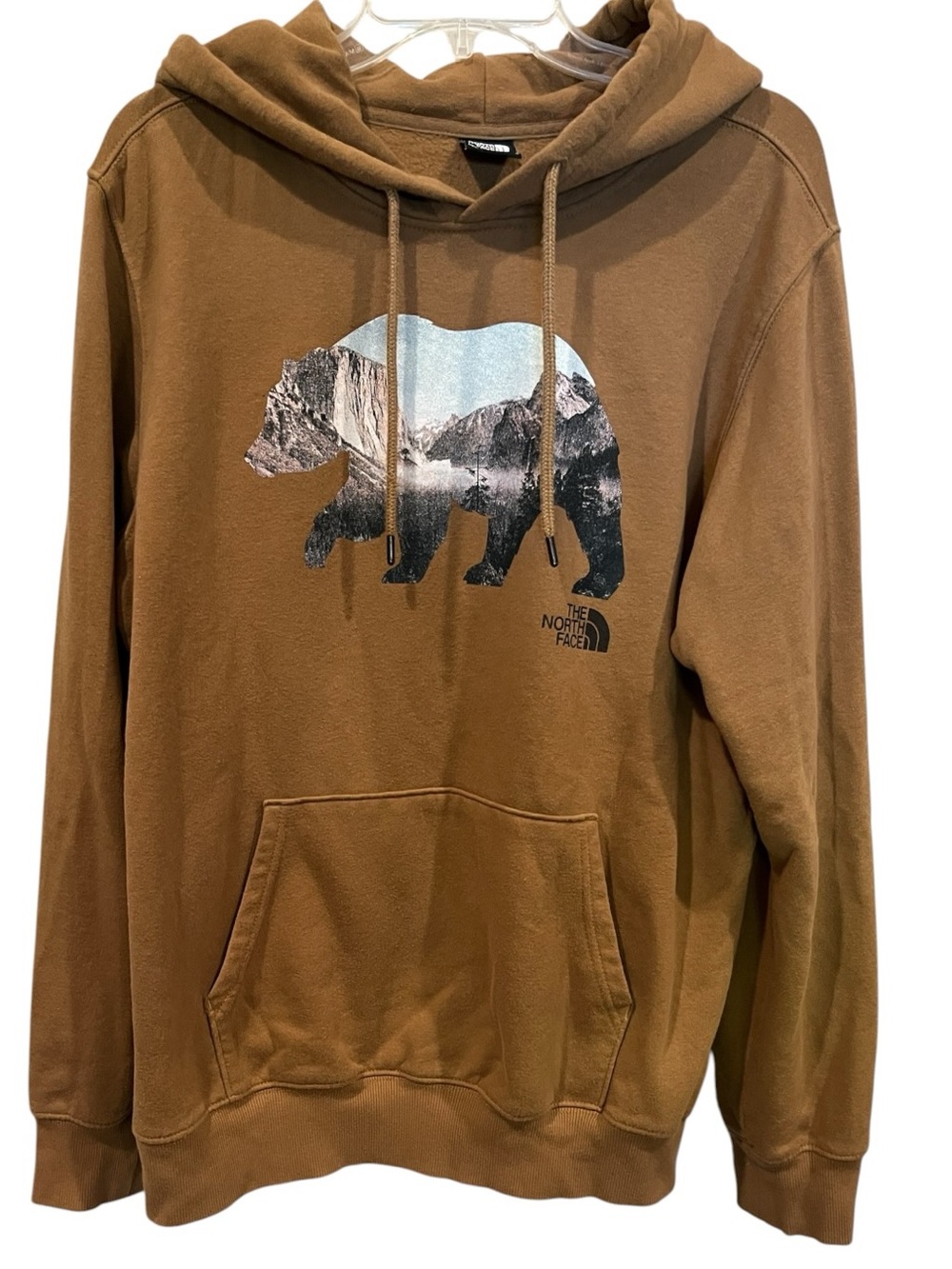 The North Face Men's Brown Bear Graphic pullover Hoodie size large